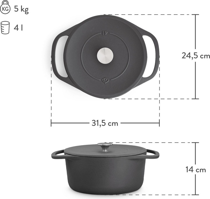 Actual product image Springlane Cocotte (24 cm, Casserole + Stewpot, Cast iron)