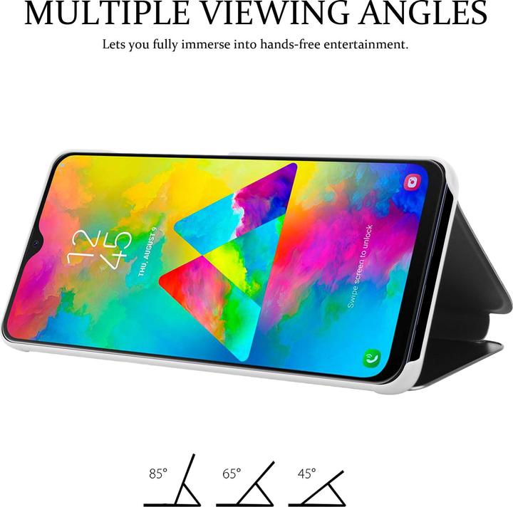 Actual product image Cadorabo Book Smart View Mirror Cover (Samsung Galaxy M20)