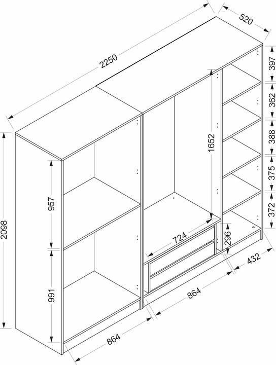Produktbild Hanah Home Kaley (225 x 52 x 210 cm)