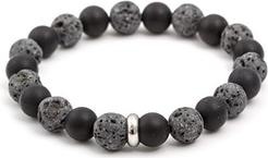 Immagine prodotto Beneto Bracciale in pietra lavica e agata MINK101 - Lunghezza: 17 cm (L) (17 cm, Pietra lavica, Agata)