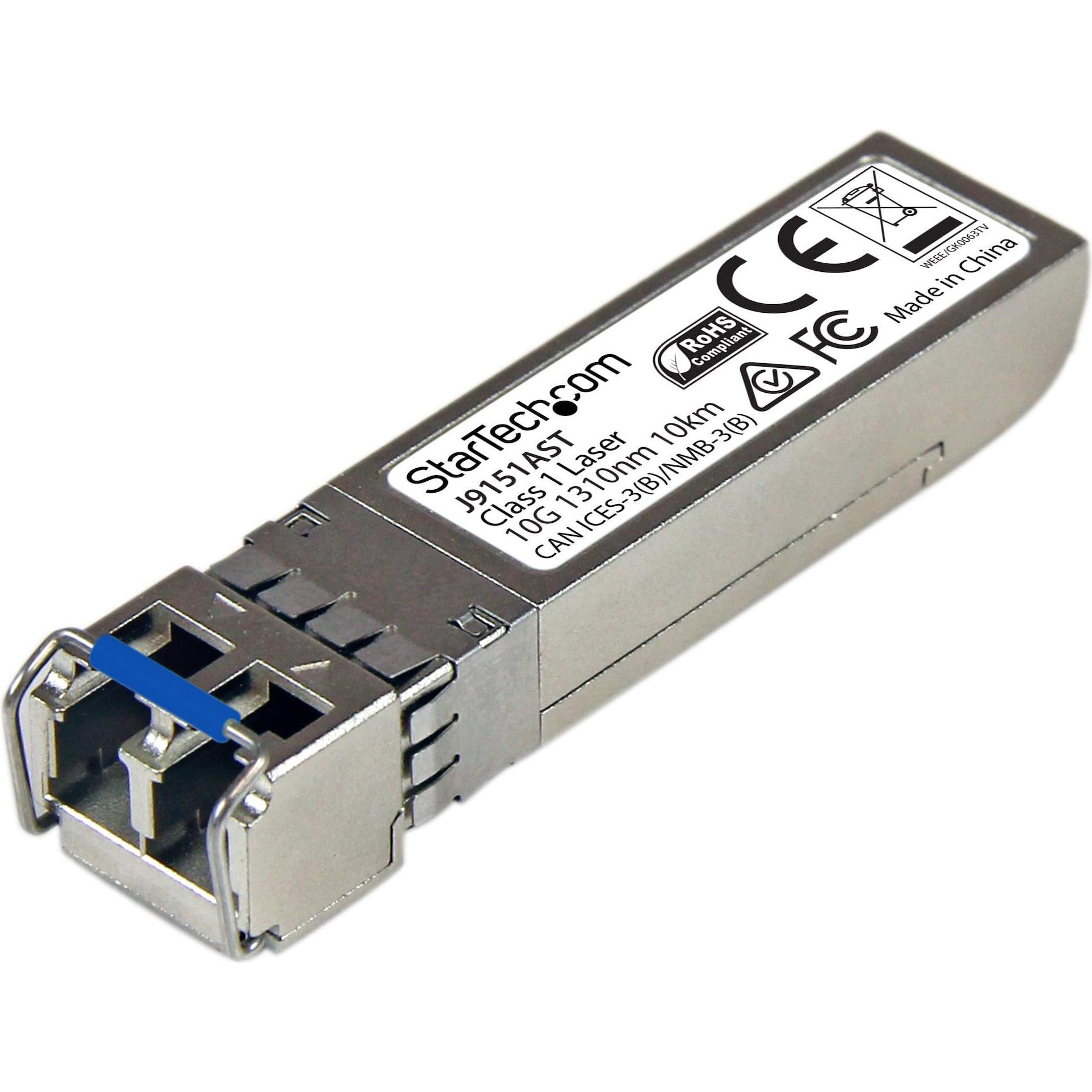 StarTech 10 Gigabit LWL SFP+ Transceiver Modul - HP J9151A kompatibel - SM LC mit DDM - 10km - 10GBase-LR, Transceiver, ...
