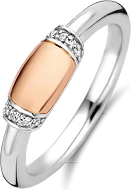 Immagine prodotto Ti Sento Milano Anello con zirconi bicolore placcato oro rosa 12193ZR (56, 925 Argento)