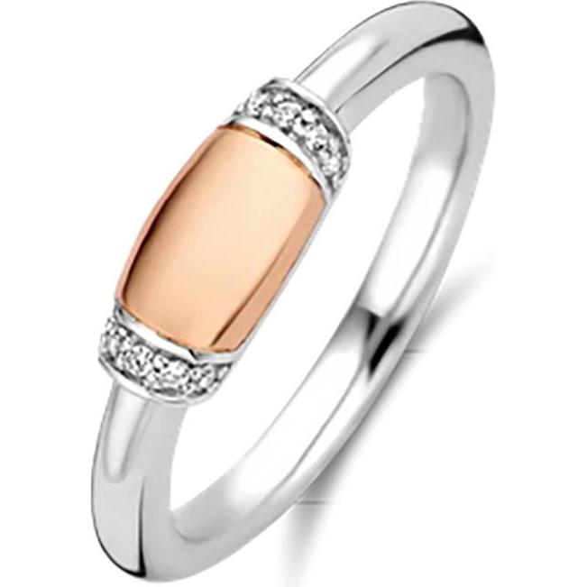 Ti Sento Milano, Ring, Ring mit Zirkonia bicolor rosevergoldet 12193ZR, (56, 925 Silber)
