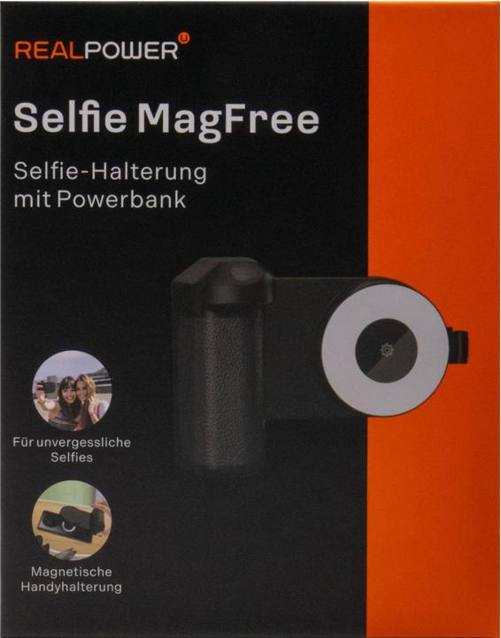 Produktbild RealPower Selfie Mag Free,Selfieholder,6.000mAh,Selfie Light