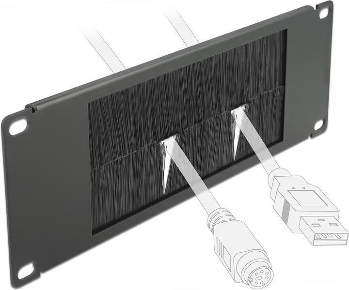 Produktbild Delock 10″ Kabelmanagement Bürstenleiste