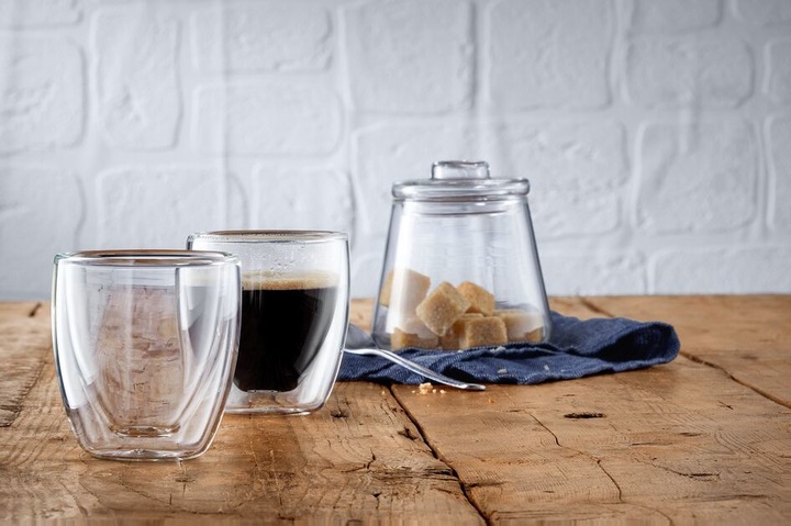 Productafbeelding WMF Dubbelwandige Espresso Cup Set 6st Thermische Glazen 80ml Cult Drijvend Effect (80 ml, 6 x)