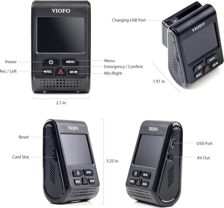 Image du produit Viofo A119 V3 Dashcam Noir (Accéléromètre, 2K)