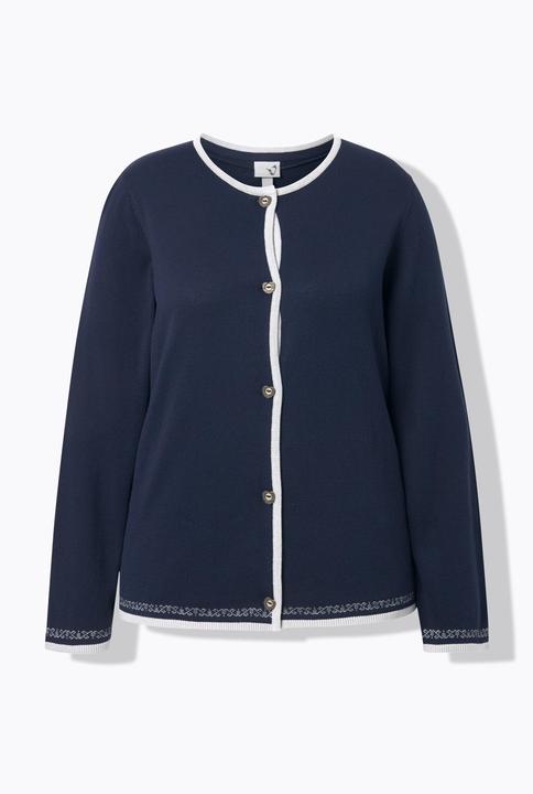 Produktbild Ulla Popken Strickjacke, Trachtenknöpfe, Rundhals, Langarm (60)