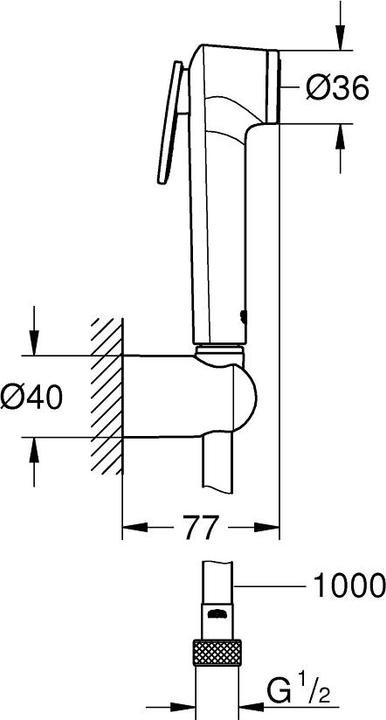 Produktbild Grohe Tempesta-F Trigger Handbrause-Set (chrom) (1 Strahlarten, 8 l/min)