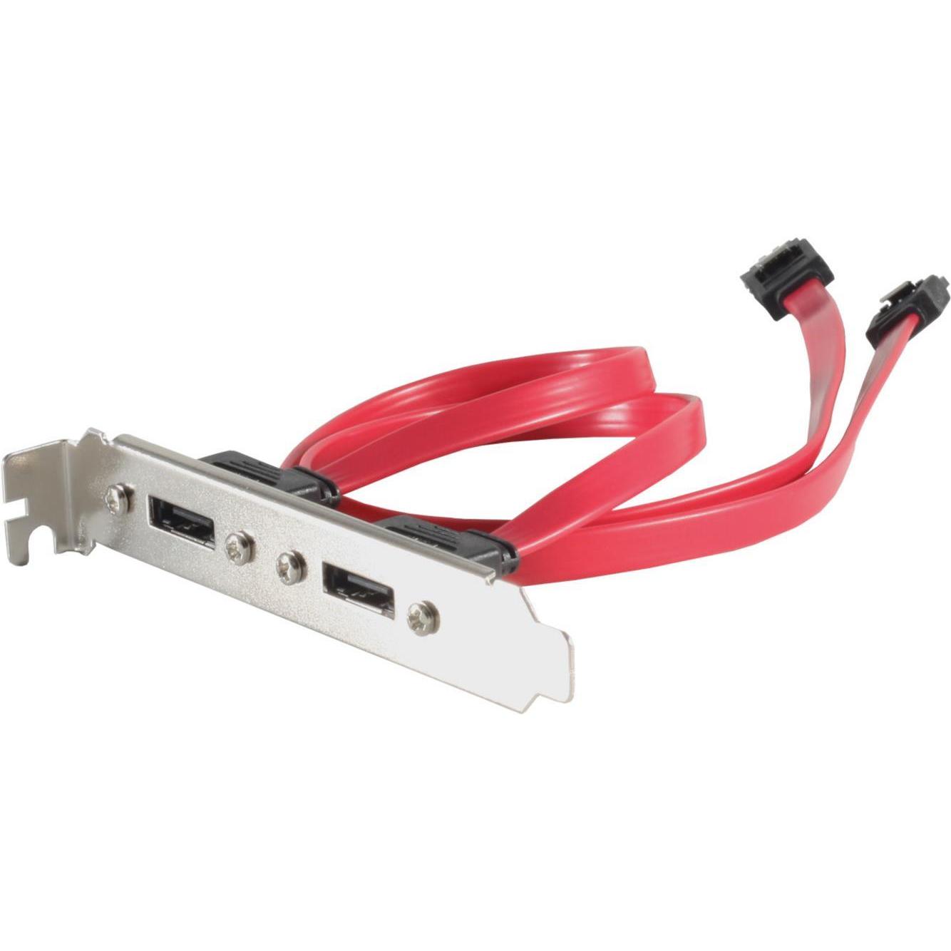 Shiverpeaks BASIC-S Slotblech mit 2 x eSATA Anschluss 1 x SATA 7 Pol Stecker auf 2 x eSATA 7 Pol Buchse, inkl., Interne ...
