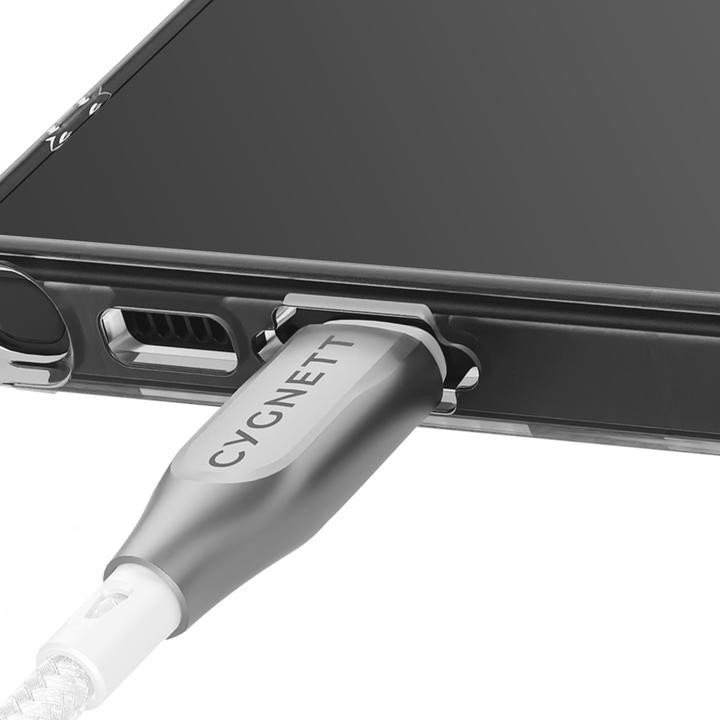 Productafbeelding Cygnett Gepantserde USB-C naar USB-C 60W snellaadkabel USB 2.0 (1m, wit) (1 m, USB 2.0, 100 W)