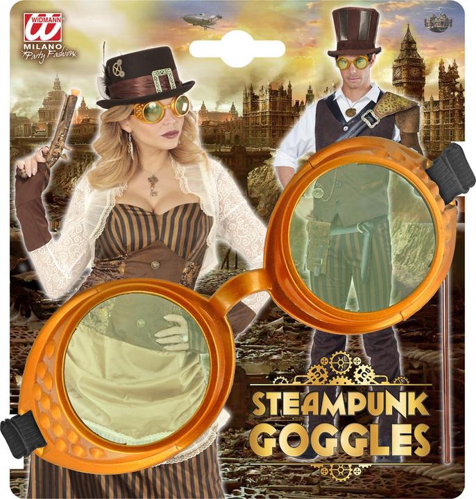 Produktbild Widmann Goldene Steampunk Fliegerbrille