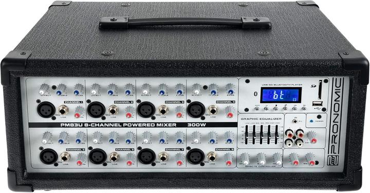 Immagine prodotto Pronomic PM83U 8 channels power mixer with USBSDBluetooth MP3 player (Mixer da studio e live)