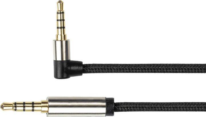 Produktbild Python Audio Anschlusskabel High-Quality, 4-poliger 3,5mm Klinkenstecker an Klinkenstecker gewinkelt, Texti (3 m, 3.5mm Klinke (AUX))