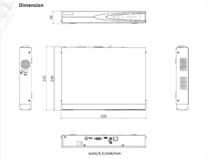 Produktbild Hikvision Netzwerk-Recorder 4 Channel 1HDD DS-7604NI-K1C (Netzteil)