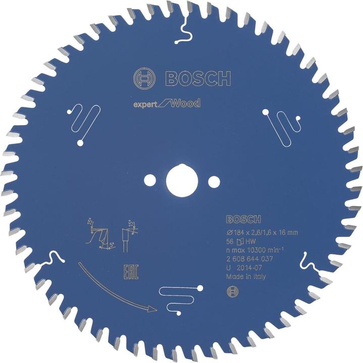 Bosch Professional Zubehör Circular saw blade Expert for Wood, 184 x 16 x 2.6 mm, 56