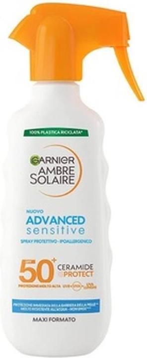 Garnier Ambre Solaire Advanced Sensitive Protection Spray SPF50+ mit Ceramide 270ml (Sonnenspray, SPF 50, 270 ml, 170 g)