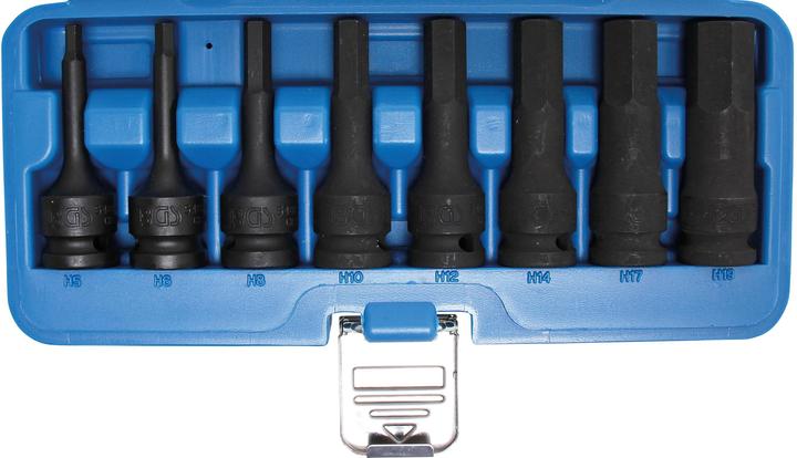 Produktbild BGS Kraft-Bit-Einsatz-Satz | Antrieb Innenvierkant 12,5 mm (1/2") | Innensechskant 5 - 19 mm | 8-tlg. (Innensechskant 5 - 19 mm)