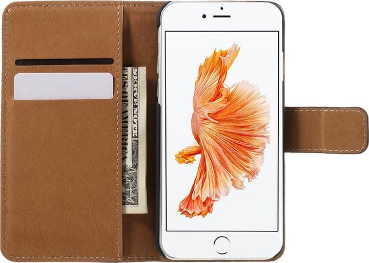 Image du produit Apfelkiste iPhone SE/8/7 Echtleder Flip Cover m. Karten Etui, Schwarz (Apple iPhone 7, Apple iPhone 8, Apple iPhone SE (2ème génération), Apple iPhone SE (3ème génération))