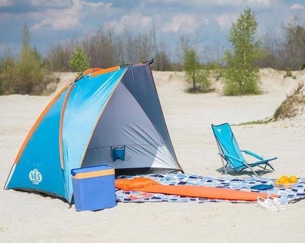 Actual product image Nils Camp Beach tent NC8030, blue, 260x120x120cm (1.20 kg)