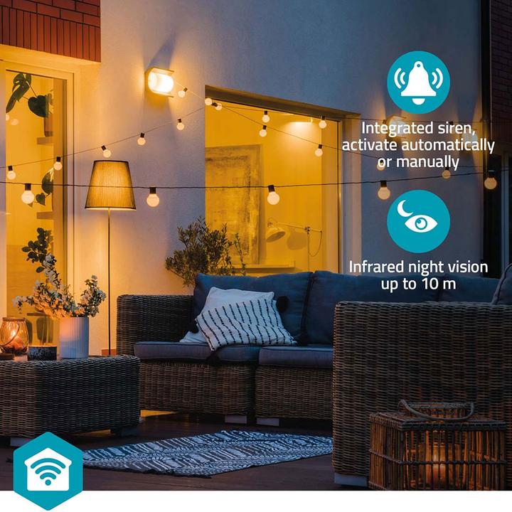 Actual product image Nedis SmartLife Aussenkamera | Wi-Fi | Spotlight | 3MP Full HD 1296p | IP65 | Cloud Storage (optional (1296p)