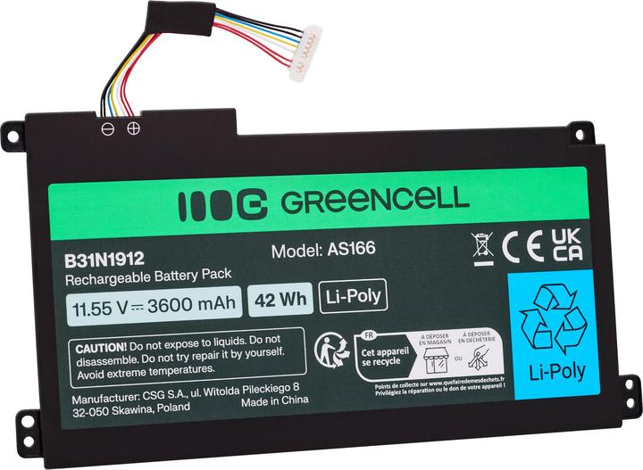 Actual product image GreenCell Green Cell Battery for Asus C31N1912 / B31N1912 3HWPP ASUS VivoBook 14 (3 cubicles, 3600 mAh)