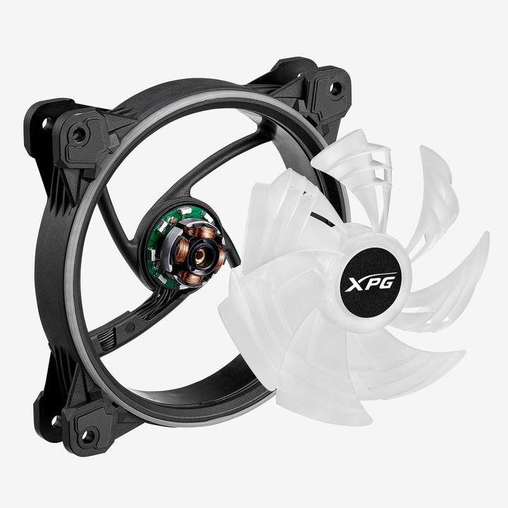 Produktbild XPG HURRICANE120ARGBPWM-BKCWW computer cooling system Computer case Fan Black, White (120 mm, 1x)