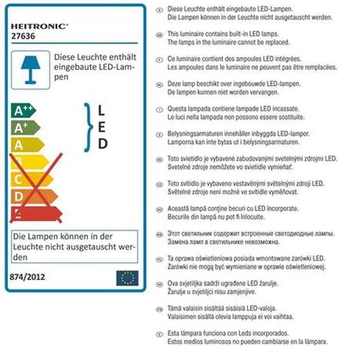 Energie-Label Heitronic Panel (540 lm)