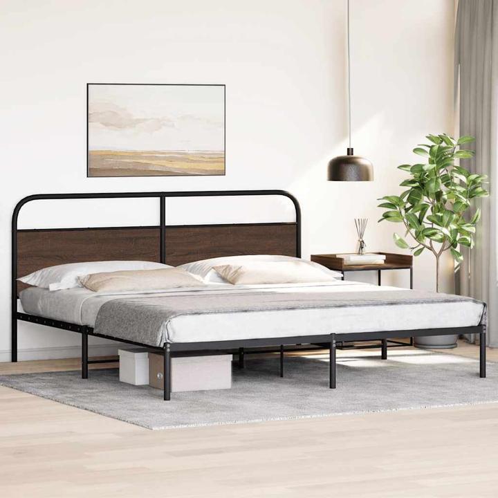 Image du produit VidaXL Cadre de lit sans matelas 120x200 cm brun imitation chêne (120 x 200 cm)