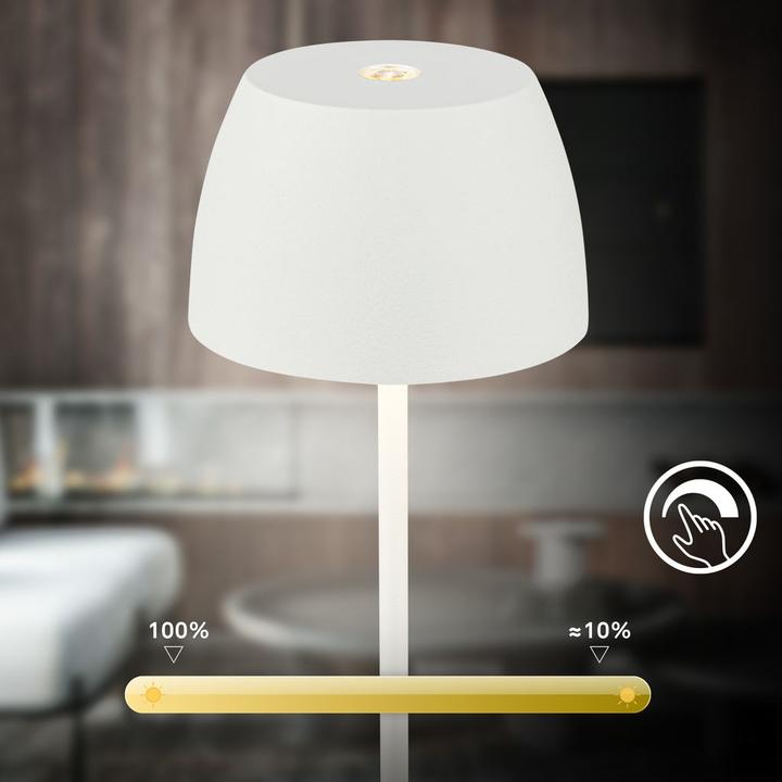 Image du produit Briloner Lampe de bureau LED rechargeable - Mini Touch, white (150 lm)