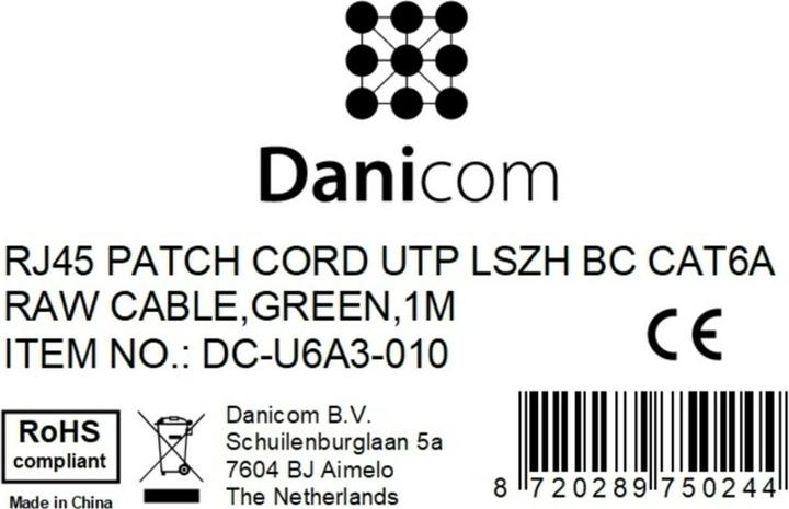 Produktbild Dsit CAT6a Netzwerkkabel 100% Kupfer (CAT6a, 1 m)