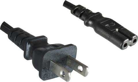 Produktbild HP DINIC CB-8-US Netzkabel Schwarz 1,8 m NEMA 1-15P Kupplung C7 (1.80 m)