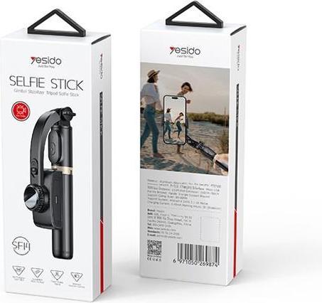 Produktbild Yesido - Selfie Stick (SF14) - Stable, with Tripod, Stabilizer and Remote Controller - Black