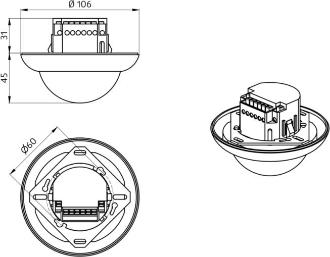 Produktbild BEG 92575 Präsenzmelder PD4-M-1C-UP weiss (12 m)