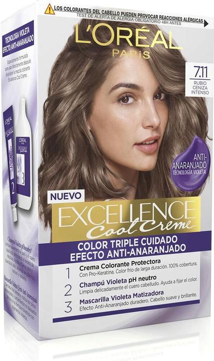 Produktbild L'Oréal Paris EXCELLENCE Creme tinte #7,11-rubio ceniza intenso 192 ml (7,11)