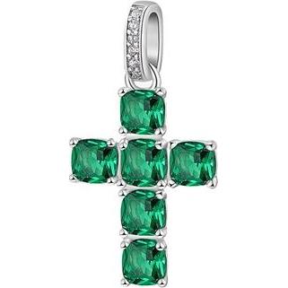 Brosway, Kettenanhänger, - Silver pendant Cross with zircons Fancy Life Green FLG115