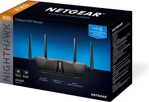 Actual product image Netgear RAX43 Nighthawk AX5 5-Stream AX4200