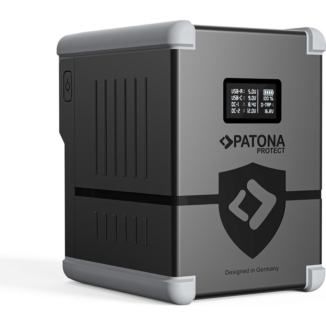 Patona Proteggi Bat. V-Mount V200-PD100 (Batteria della fotocamera), Alimentatore fotocamera, Nero