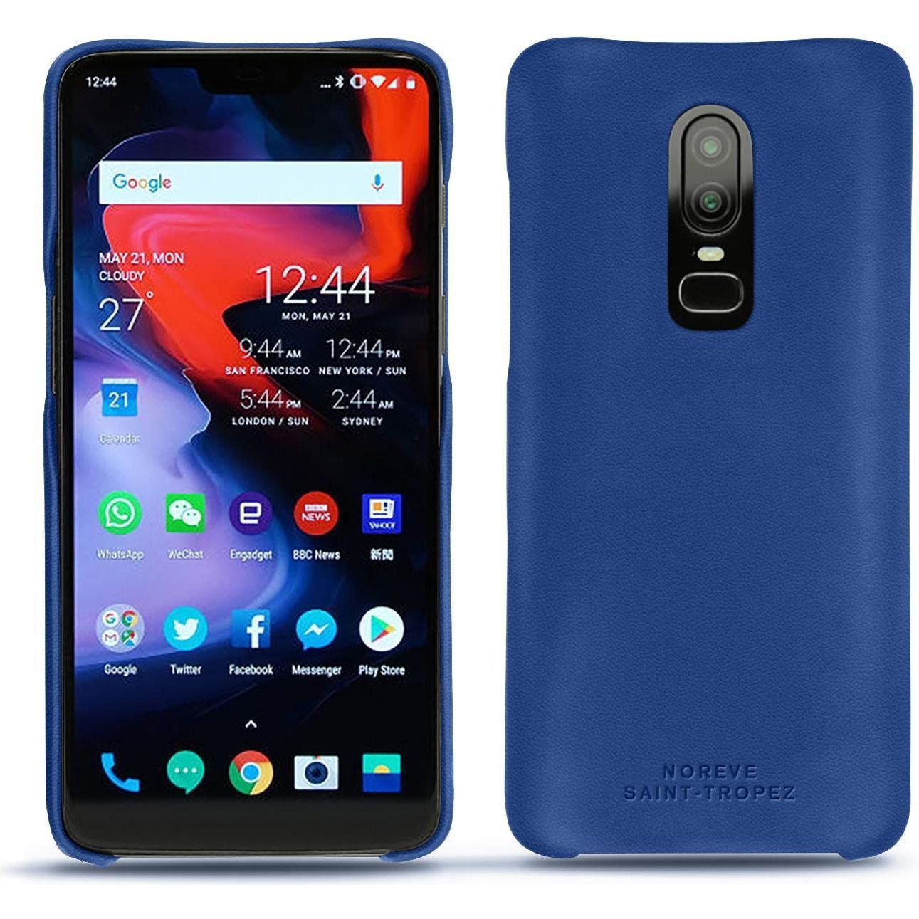 Noreve Lederschutzhülle (OnePlus 6), Smartphone Hülle, Blau