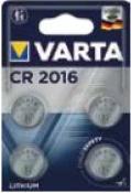 Actual product image Varta Button cell (4 pcs., CR2016, 87 mAh)