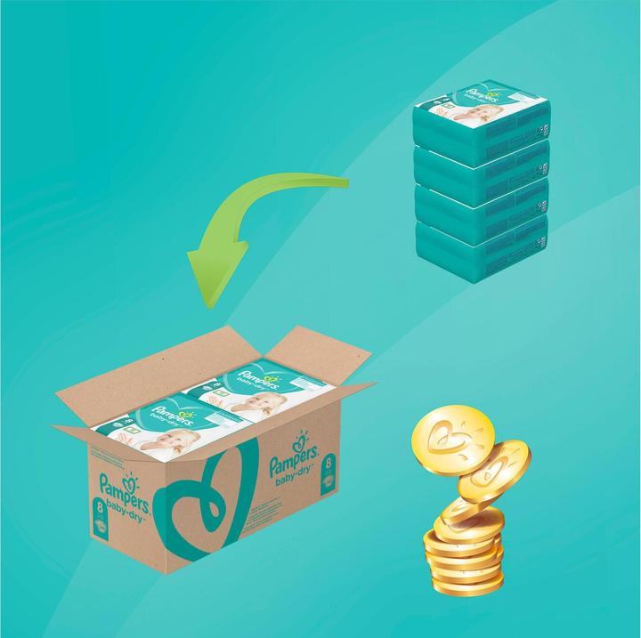 Produktbild Pampers Baby Dry (Gr. 8, Monatsbox, 100 Stück)