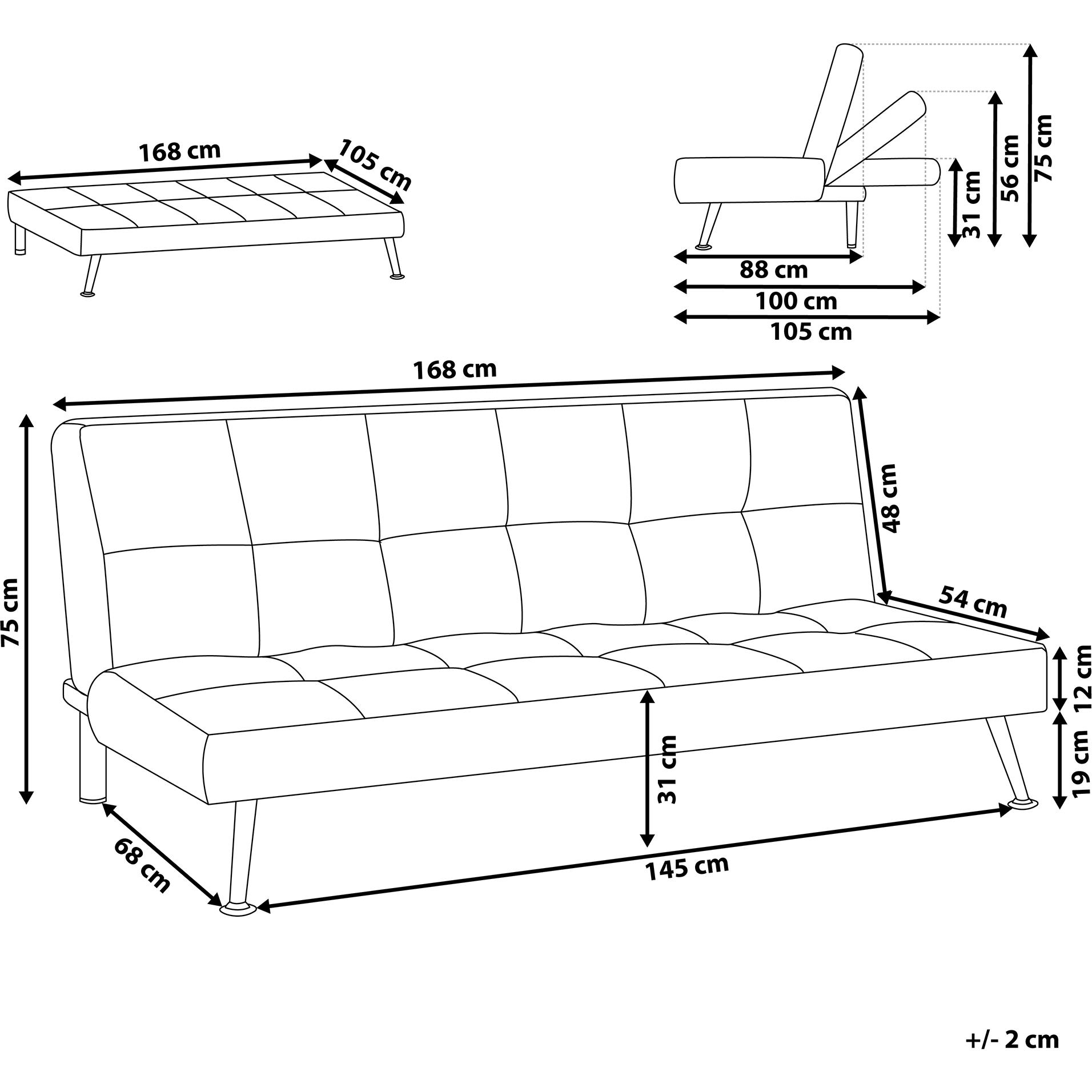 Thumbnail - Beliani, Sofa, Hasle (3-Sitzer)