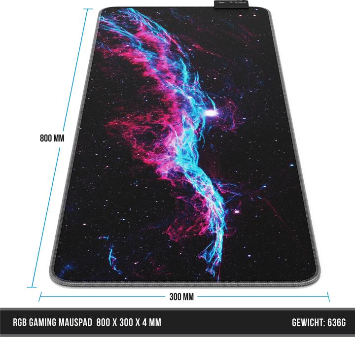 Image du produit Titanwolf Tapis de souris de jeu RGB, tapis de souris XL 800 x 300mm améliore la précision et la vitesse (XL)