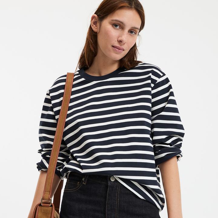 Image du produit La Redoute Collections Gestreiftes Langarmshirt mit rundem Ausschnitt (M)