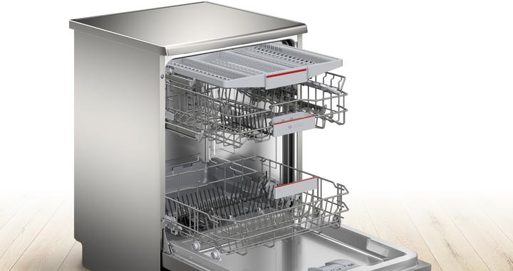 Image du produit Bosch Hausgeräte Serie 4, Lave-vaisselle pose libre, 60 cm, Acier brossé anti-traces de doigts, SMS4EVI08E