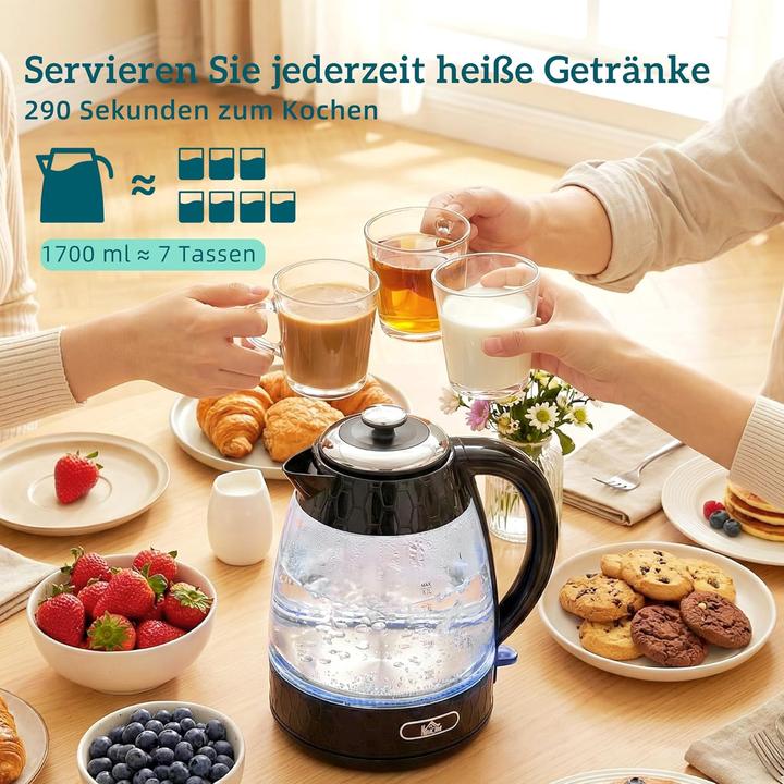 Produktbild Homcom Wasserkocher-Toaster-Set mit Schnellkochfunktion (1.70 l)