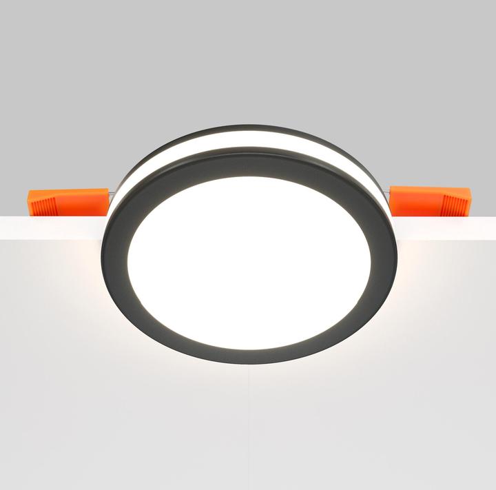 Produktbild Maytoni Phanton LED Einbauleuchte 12W 2 Leuchtrichtungen Schwarz Warmweiss Ø95mm (750 lm)