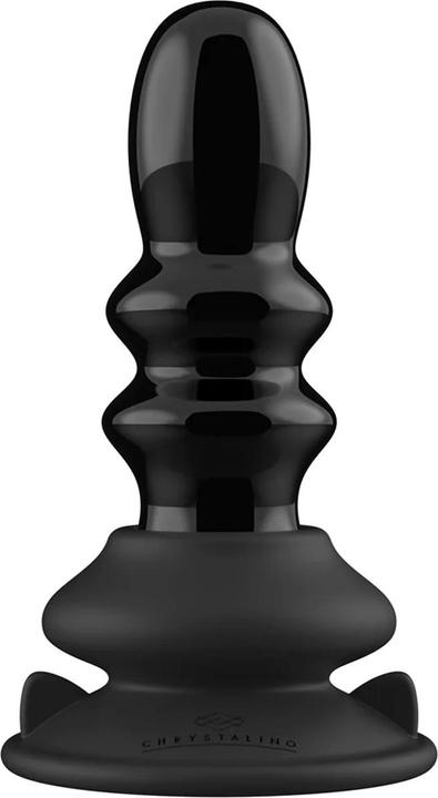 Shots Ribbly - Glass Vibrator - With Suction Cup and Remote - Rechargeable - 10 Speed