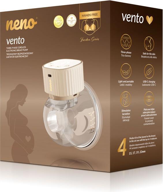 Actual product image Neno VENTO Dreiphasige kabellose Elektronische Milchpumpe