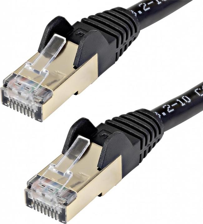 Actual product image StarTech Patch Cable Cat6a 0.5m Black (STP, CAT6a, 0.50 m)